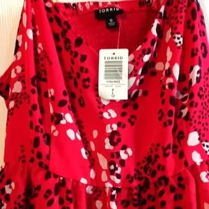 Torrid hot pink lepoard baby doll cami size 0 NWT